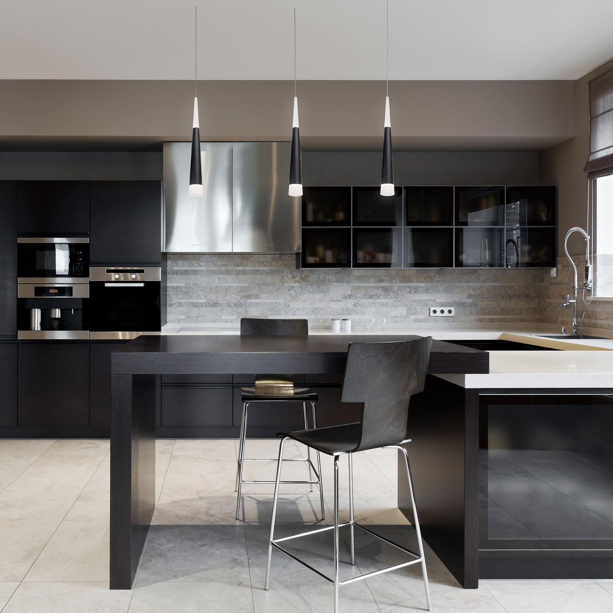 Image 3 Ultra 2 1/4" Wide Black and White LED Mini Pendant Light more views