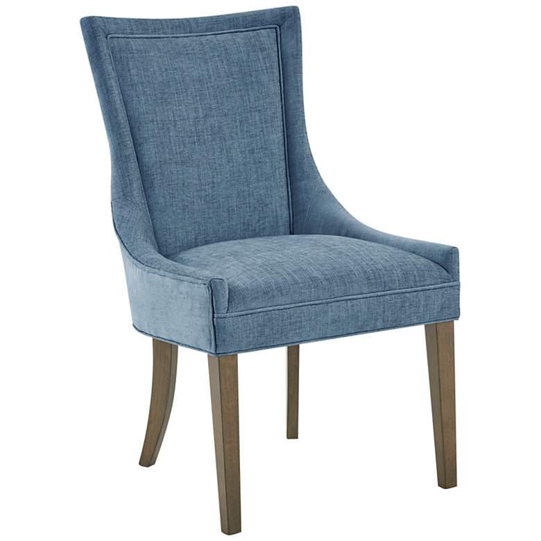 Image 1 Ultra Blue Fabric Dining Side Chairs Set of 2