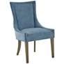 Ultra Blue Fabric Dining Side Chairs Set of 2