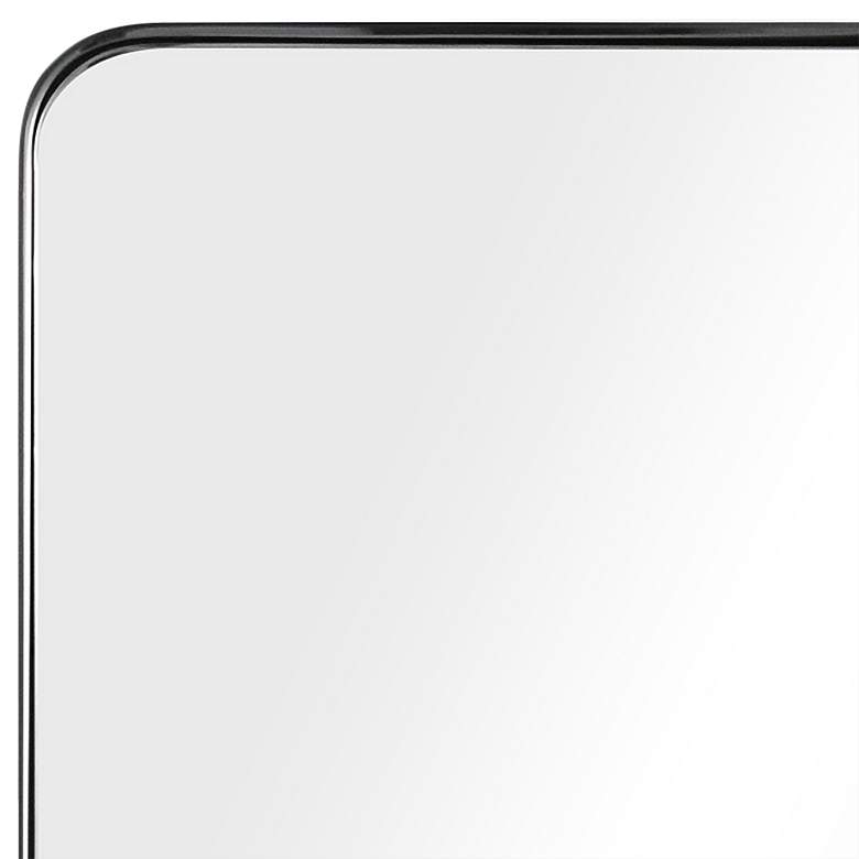 Image 4 Ultra Brushed Black 18" x 48" Rectangular Framed Wall Mirror more views