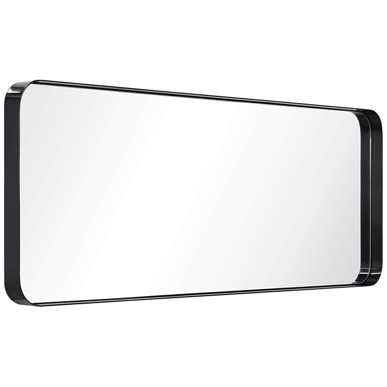 Image 5 Ultra Brushed Black 18" x 48" Rectangular Framed Wall Mirror more views