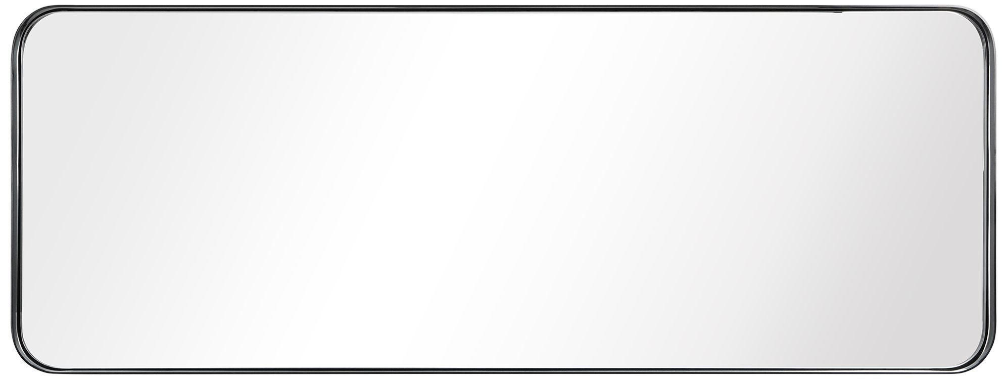 Ultra Brushed Black 18" x 48" Rectangular Framed Wall Mirror in scene