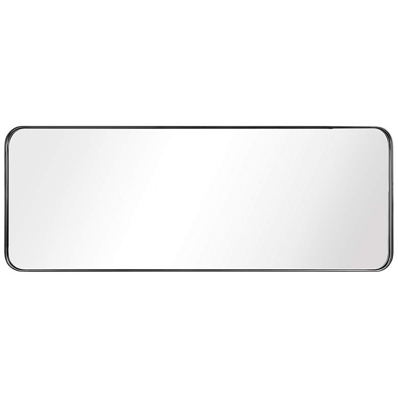Ultra Brushed Black 18 inch x 48 inch Rectangular Framed Wall Mirror more views