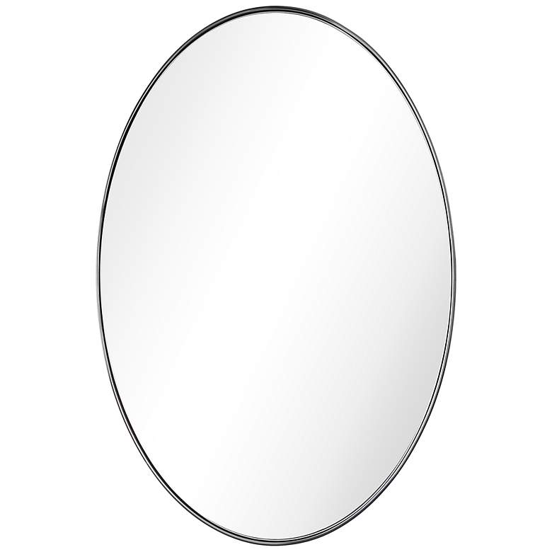 Image 2 Ultra Brushed Black 24" x 36" Oval Metal Wall Mirror