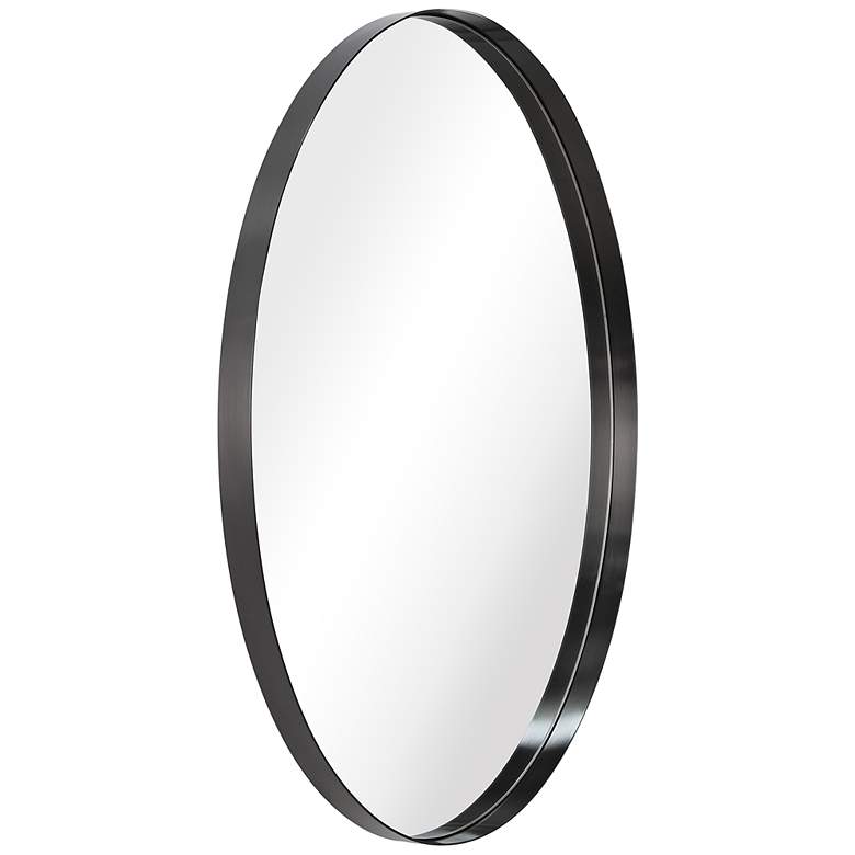 Image 4 Ultra Brushed Black 24" x 36" Oval Metal Wall Mirror more views