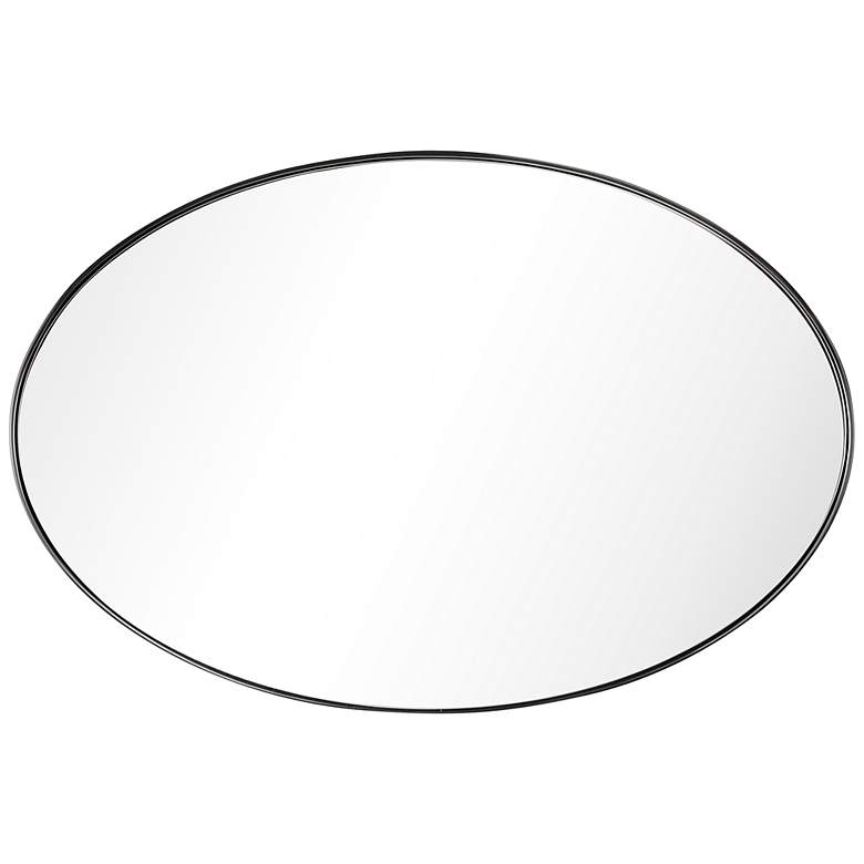 Image 5 Ultra Brushed Black 24 inch x 36 inch Oval Metal Wall Mirror more views