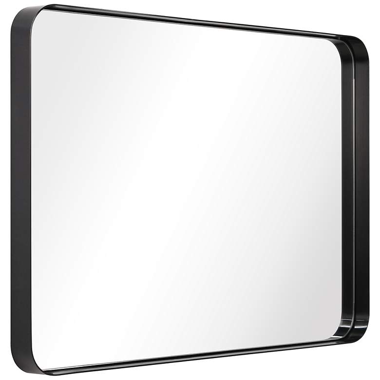 Image 4 Ultra Brushed Black 24 inch x 36 inch Rectangular Framed Wall Mirror more views