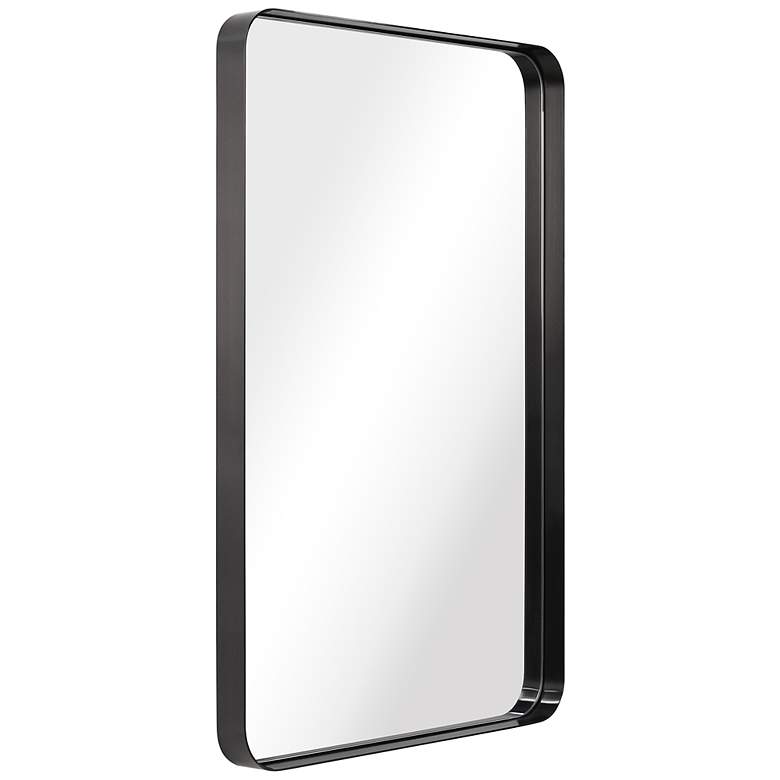 Image 6 Ultra Brushed Black 24 inch x 36 inch Rectangular Framed Wall Mirror more views