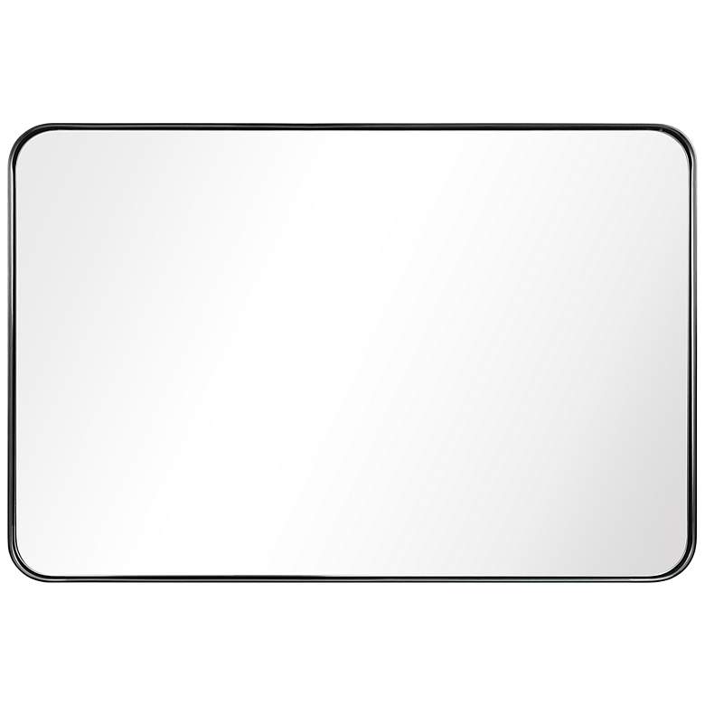Image 7 Ultra Brushed Black 24 inch x 36 inch Rectangular Framed Wall Mirror more views