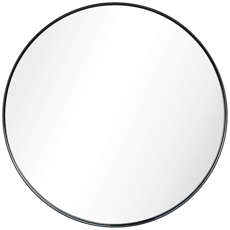 Image 2 Ultra Brushed Black 30 inch Round Metal Wall Mirror