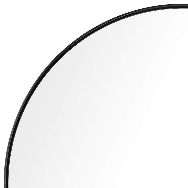 Ultra Brushed Black 30 inch Round Metal Wall Mirror more views