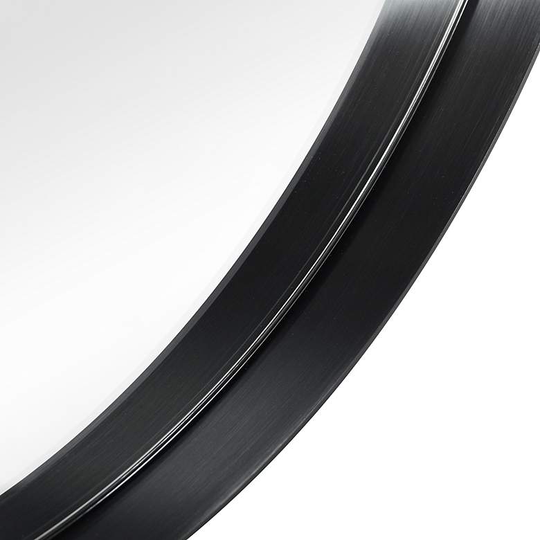 Image 4 Ultra Brushed Black 30" Round Metal Wall Mirror more views