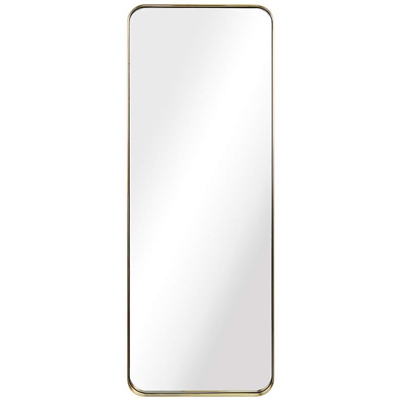 Image 2 Ultra Brushed Gold 18 inch x 48 inch Rectangular Framed Wall Mirror