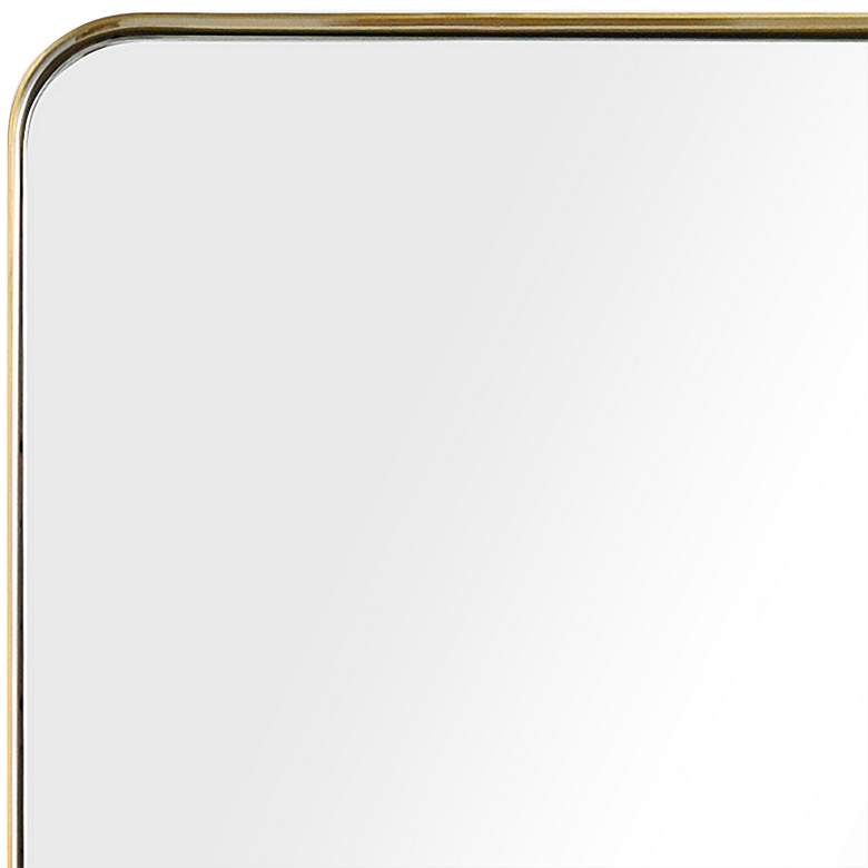 Image 3 Ultra Brushed Gold 18" x 48" Rectangular Framed Wall Mirror more views