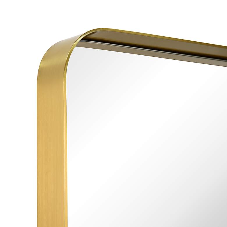 Image 5 Ultra Brushed Gold 18" x 48" Rectangular Framed Wall Mirror more views