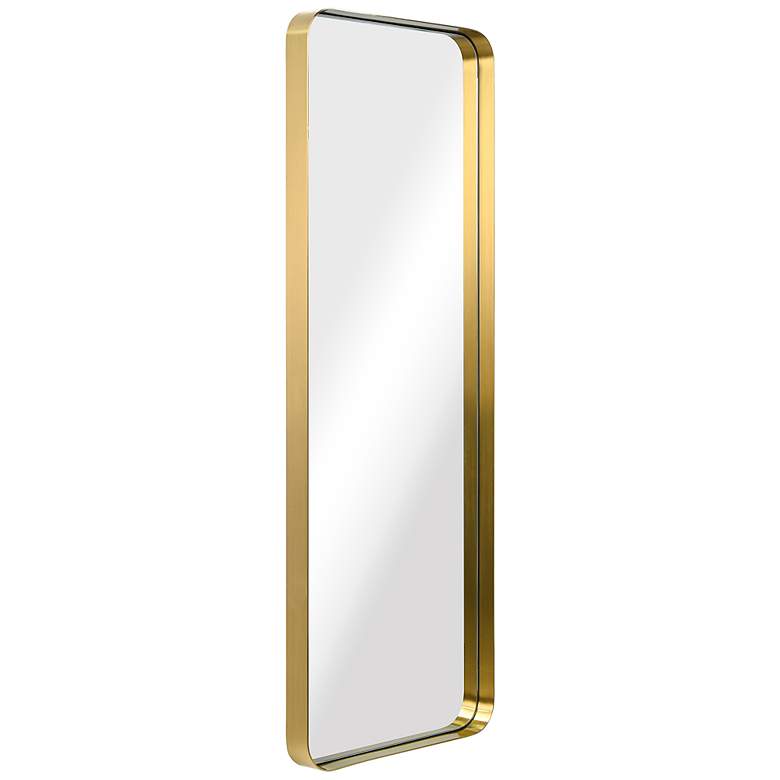 Image 6 Ultra Brushed Gold 18" x 48" Rectangular Framed Wall Mirror more views