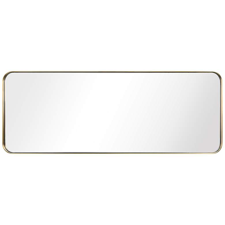 Image 7 Ultra Brushed Gold 18 inch x 48 inch Rectangular Framed Wall Mirror more views