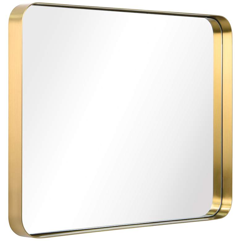 Image 5 Ultra Brushed Gold 22" x 30" Rectangular Framed Wall Mirror more views