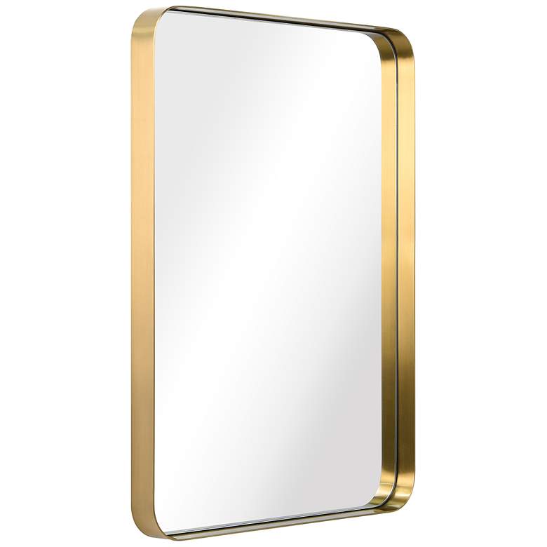 Image 6 Ultra Brushed Gold 22" x 30" Rectangular Framed Wall Mirror more views