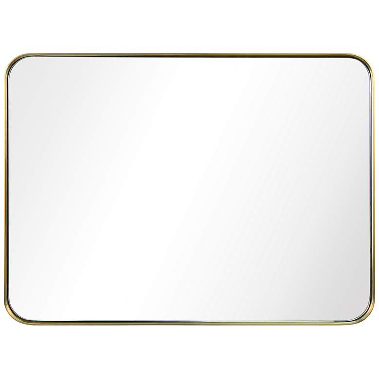 Image 7 Ultra Brushed Gold 22 inch x 30 inch Rectangular Framed Wall Mirror more views