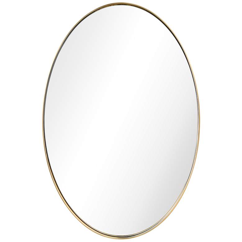 Image 2 Ultra Brushed Gold 24 inch x 36 inch Oval Framed Wall Mirror