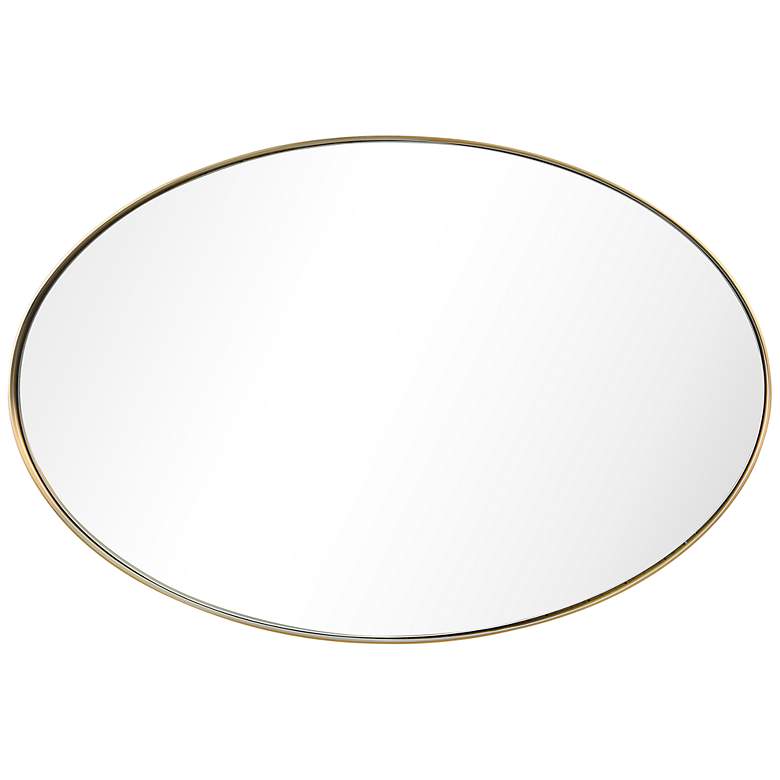 Image 6 Ultra Brushed Gold 24 inch x 36 inch Oval Framed Wall Mirror more views