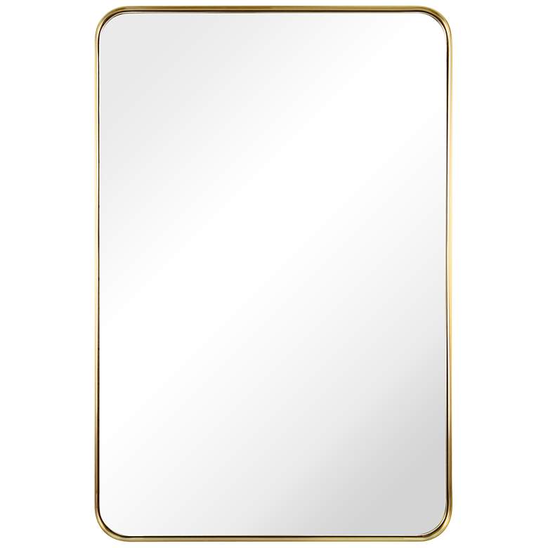 Image 2 Ultra Brushed Gold 24 inch x 36 inch Rectangular Framed Wall Mirror