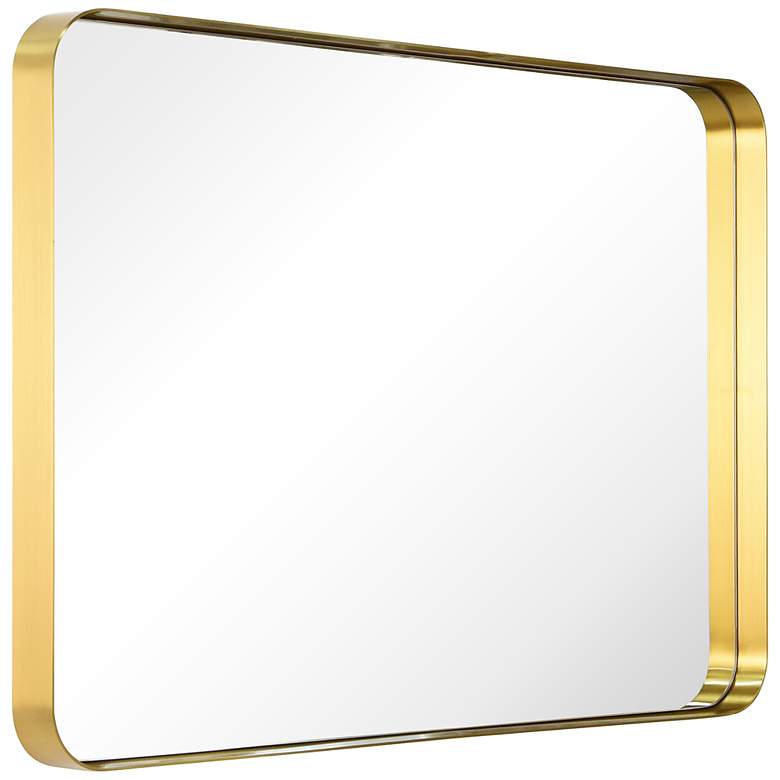 Image 4 Ultra Brushed Gold 24 inch x 36 inch Rectangular Framed Wall Mirror more views