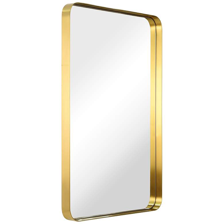 Image 6 Ultra Brushed Gold 24 inch x 36 inch Rectangular Framed Wall Mirror more views