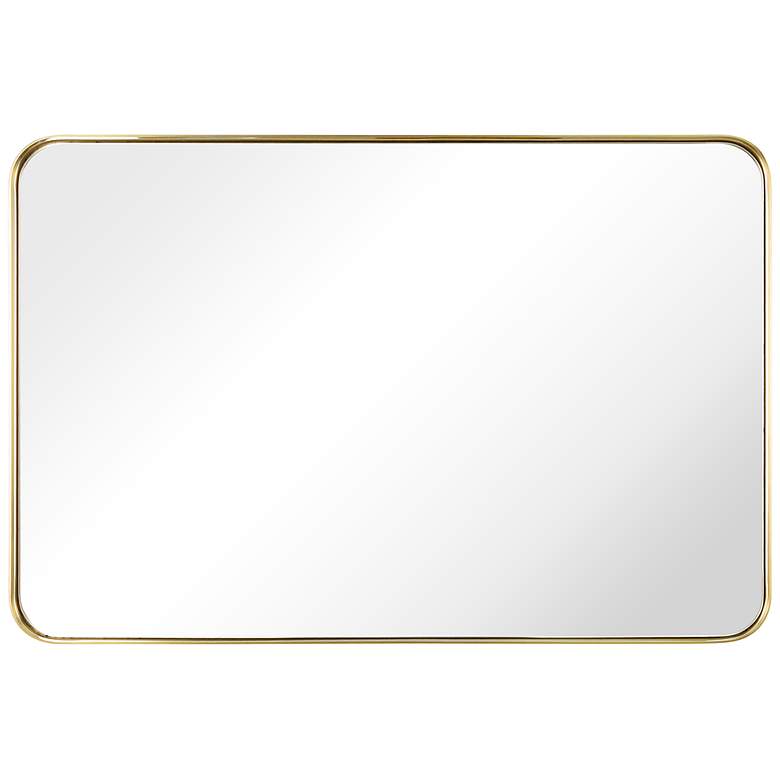 Image 7 Ultra Brushed Gold 24 inch x 36 inch Rectangular Framed Wall Mirror more views