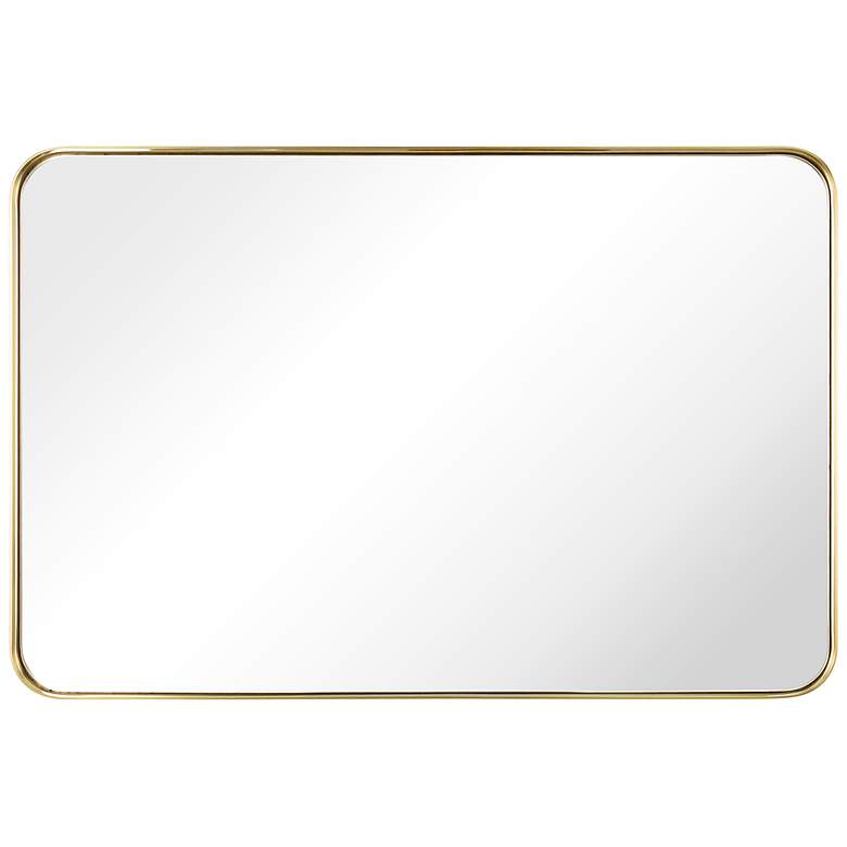 Image 7 Ultra Brushed Gold 24" x 36" Rectangular Framed Wall Mirror more views