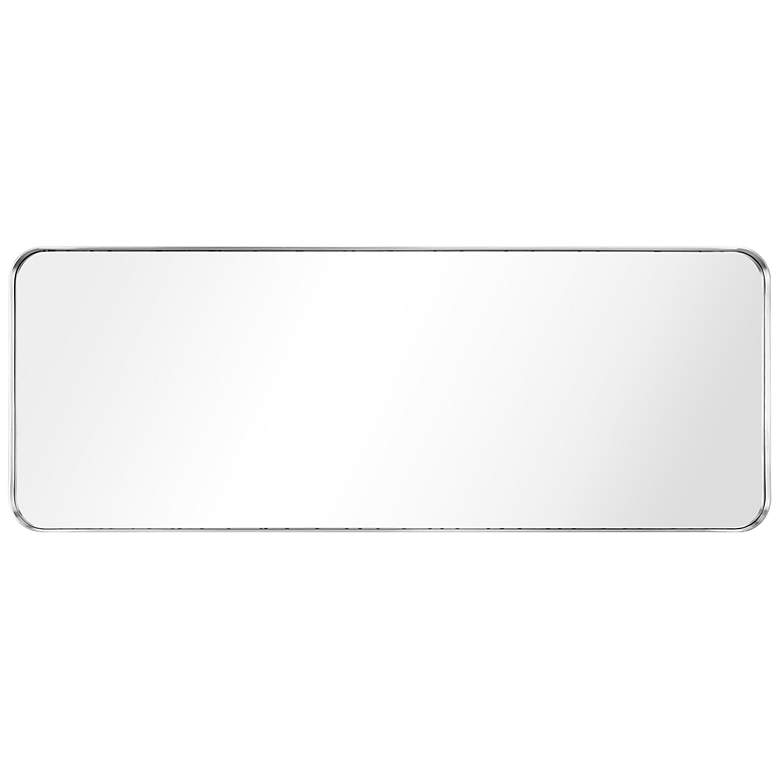 Image 7 Ultra Brushed Silver 18 inch x 48 inch Framed Wall Mirror more views