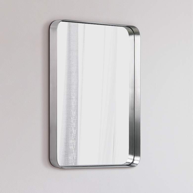 Image 1 Ultra Brushed Silver 22" x 30" Framed Wall Mirror