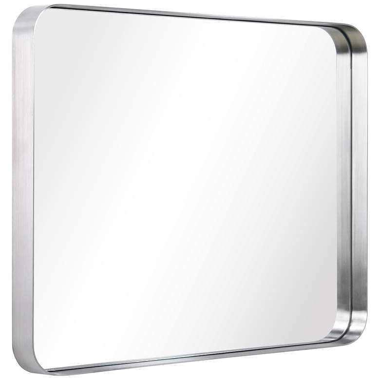 Image 4 Ultra Brushed Silver 22" x 30" Framed Wall Mirror more views