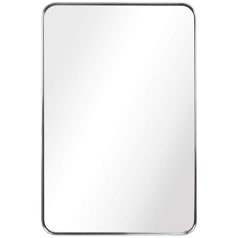 Ultra Brushed Silver 24 inch x 36 inch Framed Wall Mirror