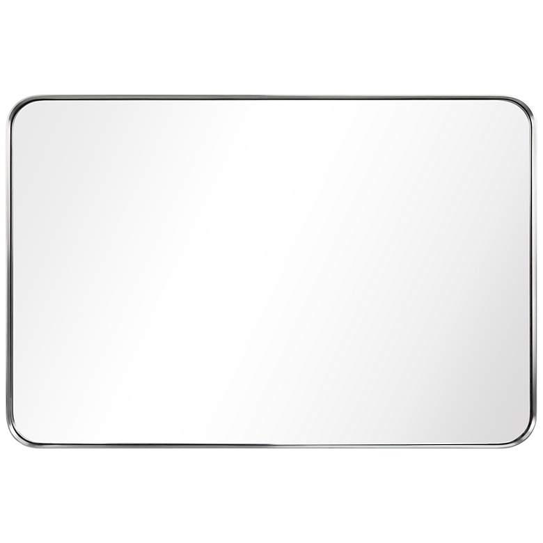Ultra Brushed Silver 24 inch x 36 inch Framed Wall Mirror more views