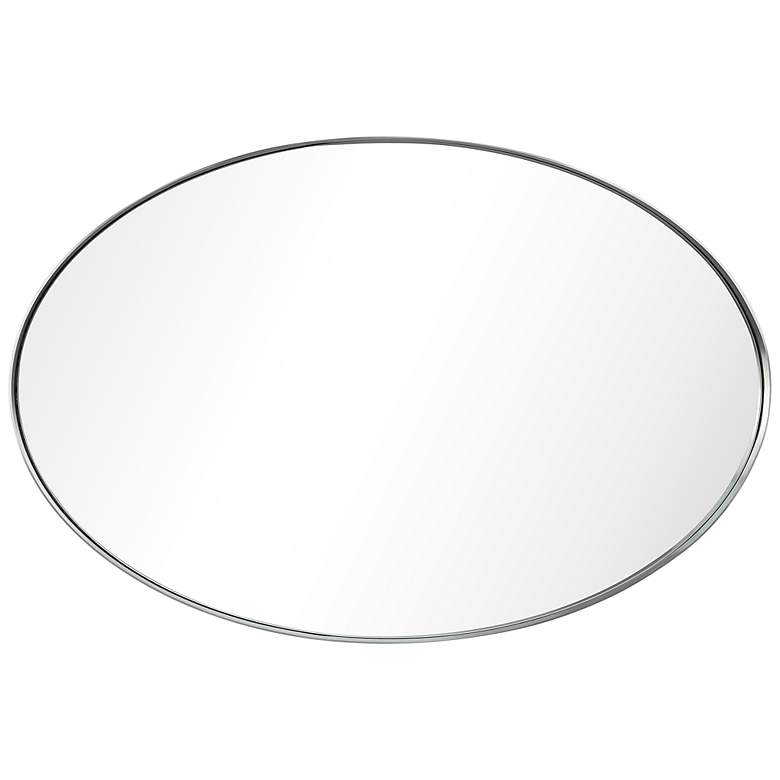 Image 5 Ultra Brushed Silver 24 inch x 36 inch Oval Metal Wall Mirror more views