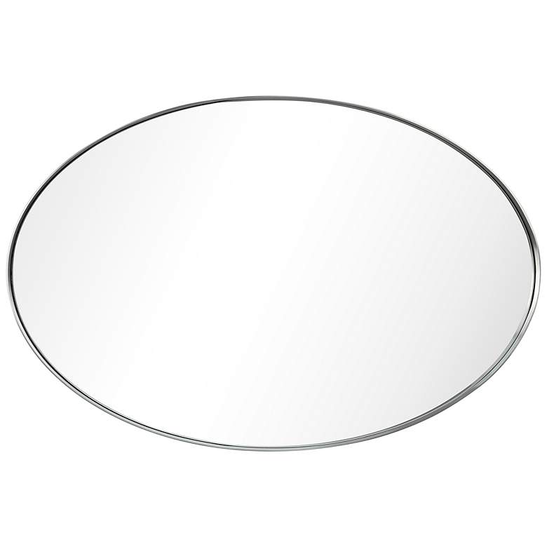 Image 5 Ultra Brushed Silver 24" x 36" Oval Metal Wall Mirror more views