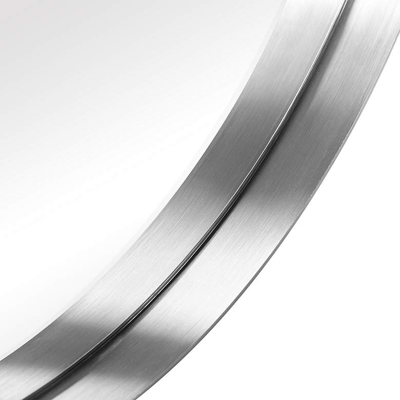 Image 6 Ultra Brushed Silver 24" x 36" Oval Metal Wall Mirror more views