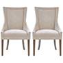 Ultra Cream Chenille Dining Side Chairs Set of 2 in scene