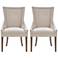 Ultra Cream Chenille Dining Side Chairs Set of 2