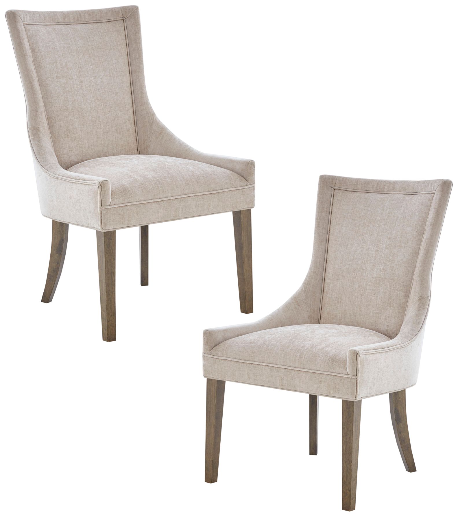 Ultra Cream Chenille Dining Side Chairs Set of 2 in scene