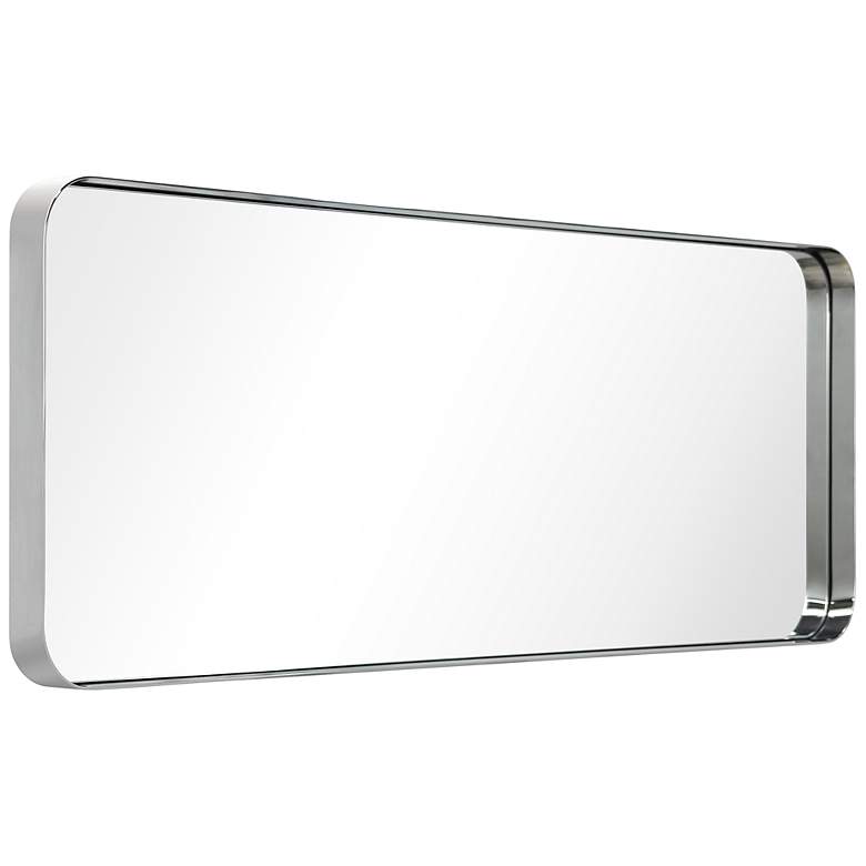 Image 4 Ultra Polished Silver 18 inch x 48 inch Rectangular Wall Mirror more views