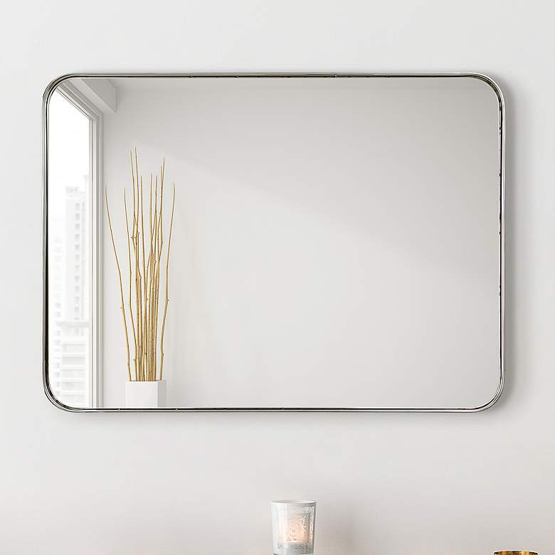 Image 2 Ultra Polished Silver 22 inch x 30 inch Rectangular Wall Mirror