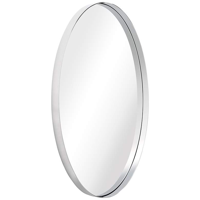 Image 4 Ultra Polished Silver 24" x 36" Oval Metal Wall Mirror more views
