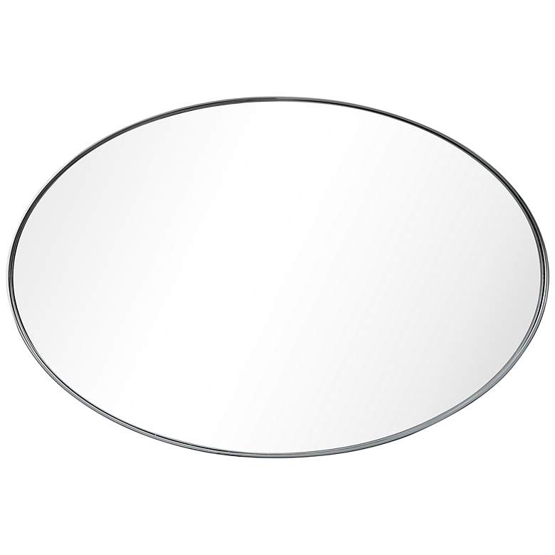 Image 5 Ultra Polished Silver 24 inch x 36 inch Oval Metal Wall Mirror more views