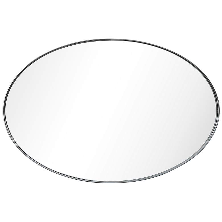 Image 5 Ultra Polished Silver 24" x 36" Oval Metal Wall Mirror more views