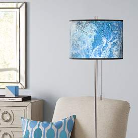 Image1 of Ultrablue Brushed Nickel Pull Chain Floor Lamp