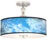 Ultrablue Giclee 16" Wide Semi-Flush Ceiling Light