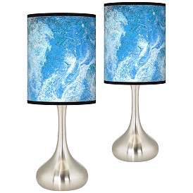 Image1 of Ultrablue Giclee Modern Droplet Table Lamps Set of 2